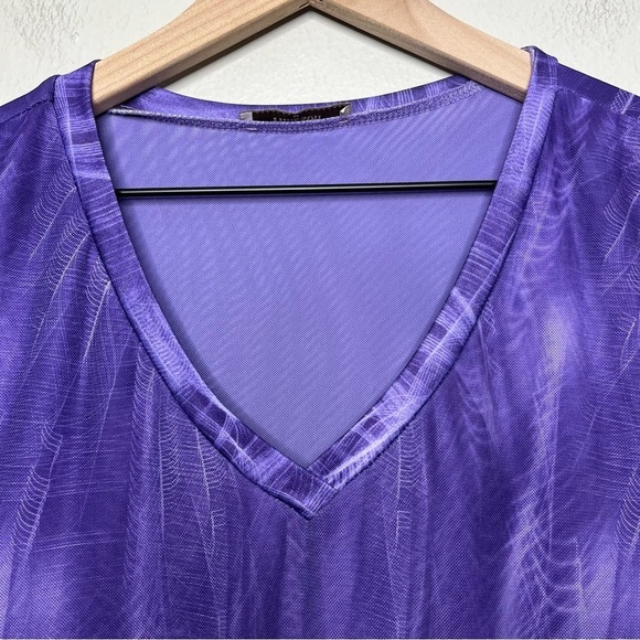 VTG y2k Timeson Women Top Medium Purple Fairy Mesh‎ Whimsical Layered Ethereal - Picture 4 of 11